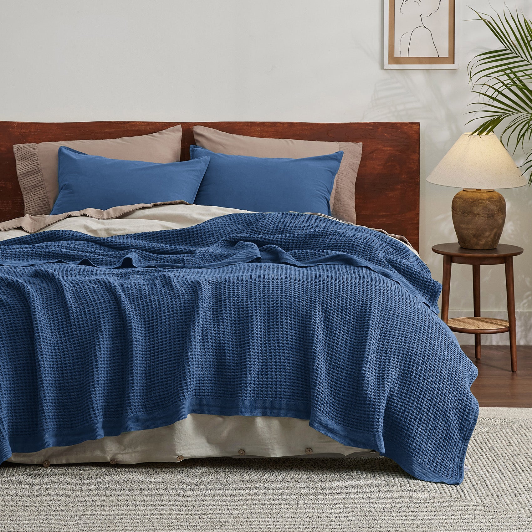 Cotton Waffle Weave Blanket - Image 2